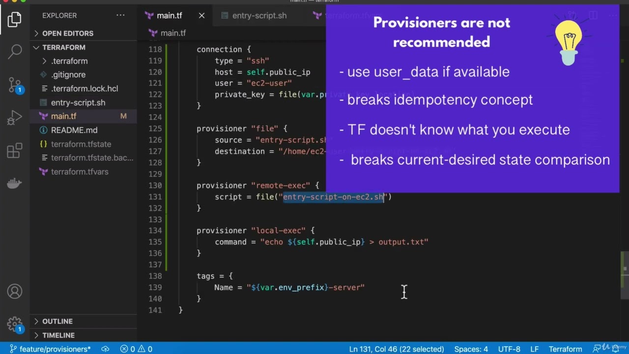 28  Provisioners are not recommended by Terraform