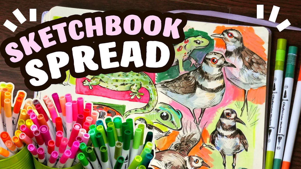 Tips for ~Aesthetic~ Sketchbook Spreads // Draw With me!