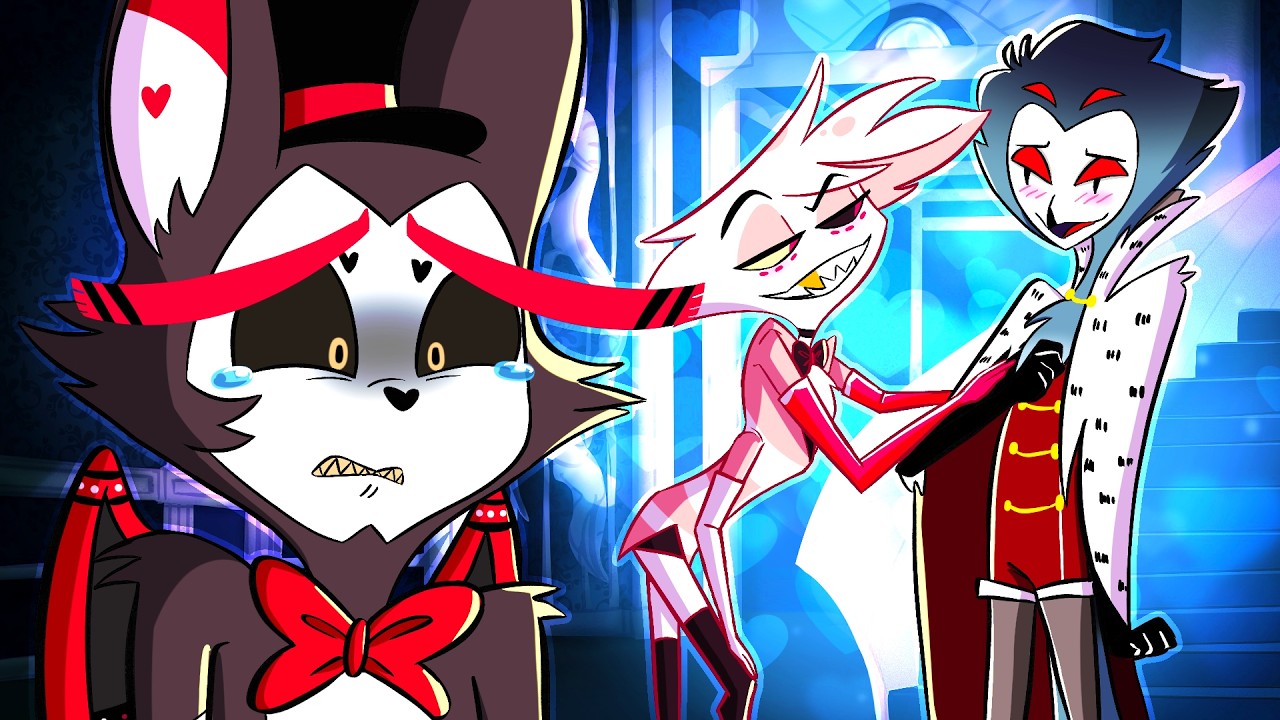 Энджел Даст вызывает ревность у Хаска в Hazbin Hotel VRChat
