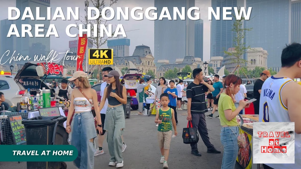 [4KHDR]China 4k walk 2022 | Travel at home Walk in Dalian Donggang New Area | China walk tour