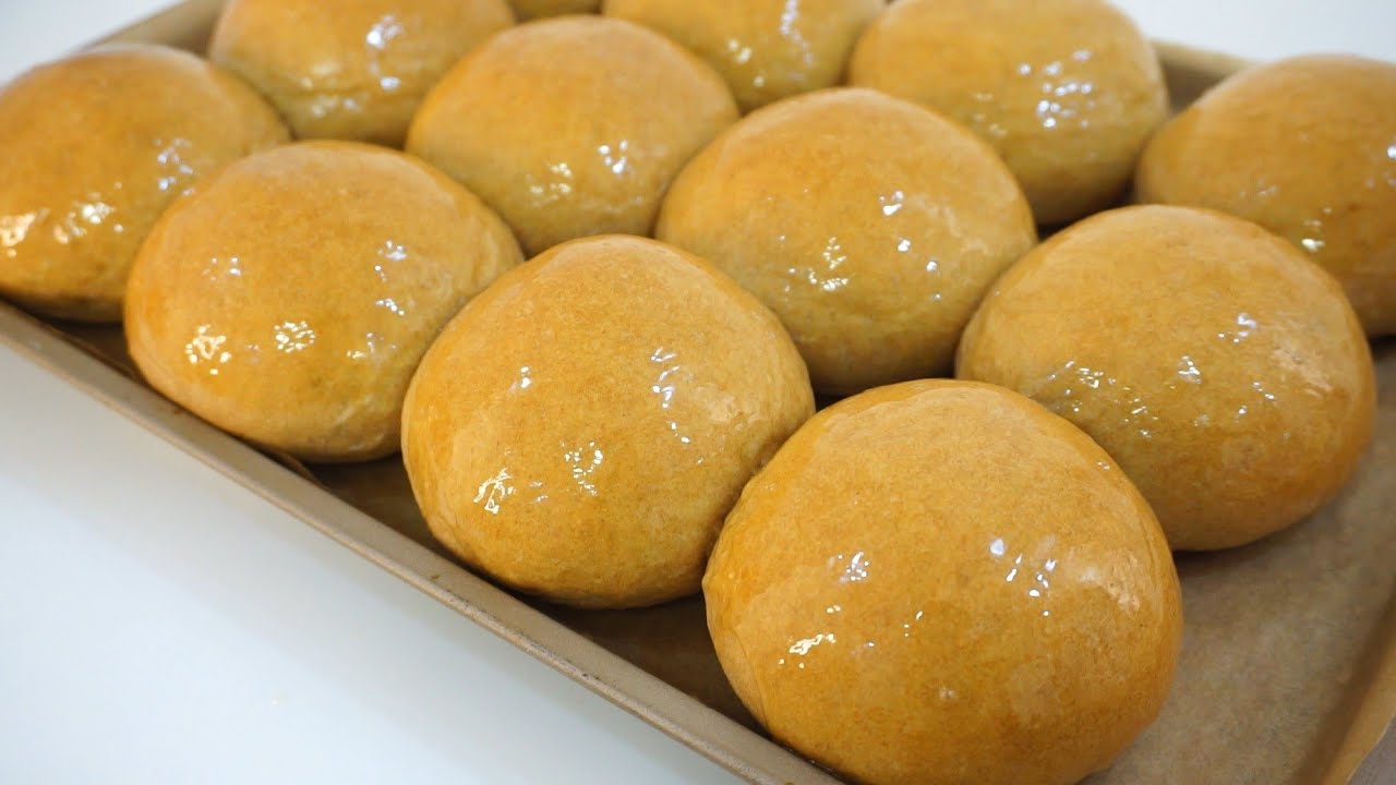 100% Whole Wheat Honey Glazed Butter Buns