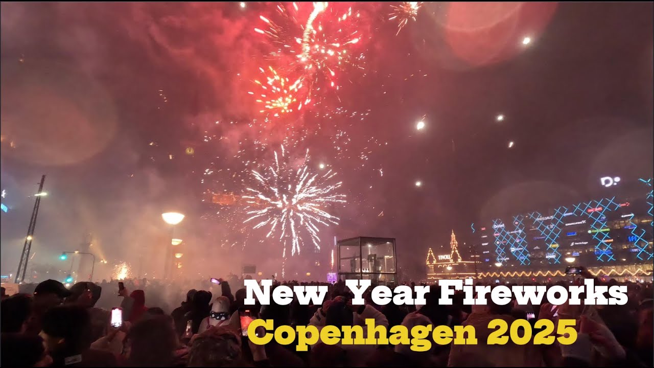 New Year Fireworks 2025 | Spectacular Copenhagen Celebration in Denmark 4K