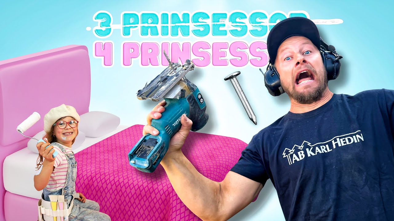 Jacks byggskola🤪🛠️ Renoverar Tilly & Los rum Del 1 🪚 Sängbygge 🛌- 3prinsessor VLOGG