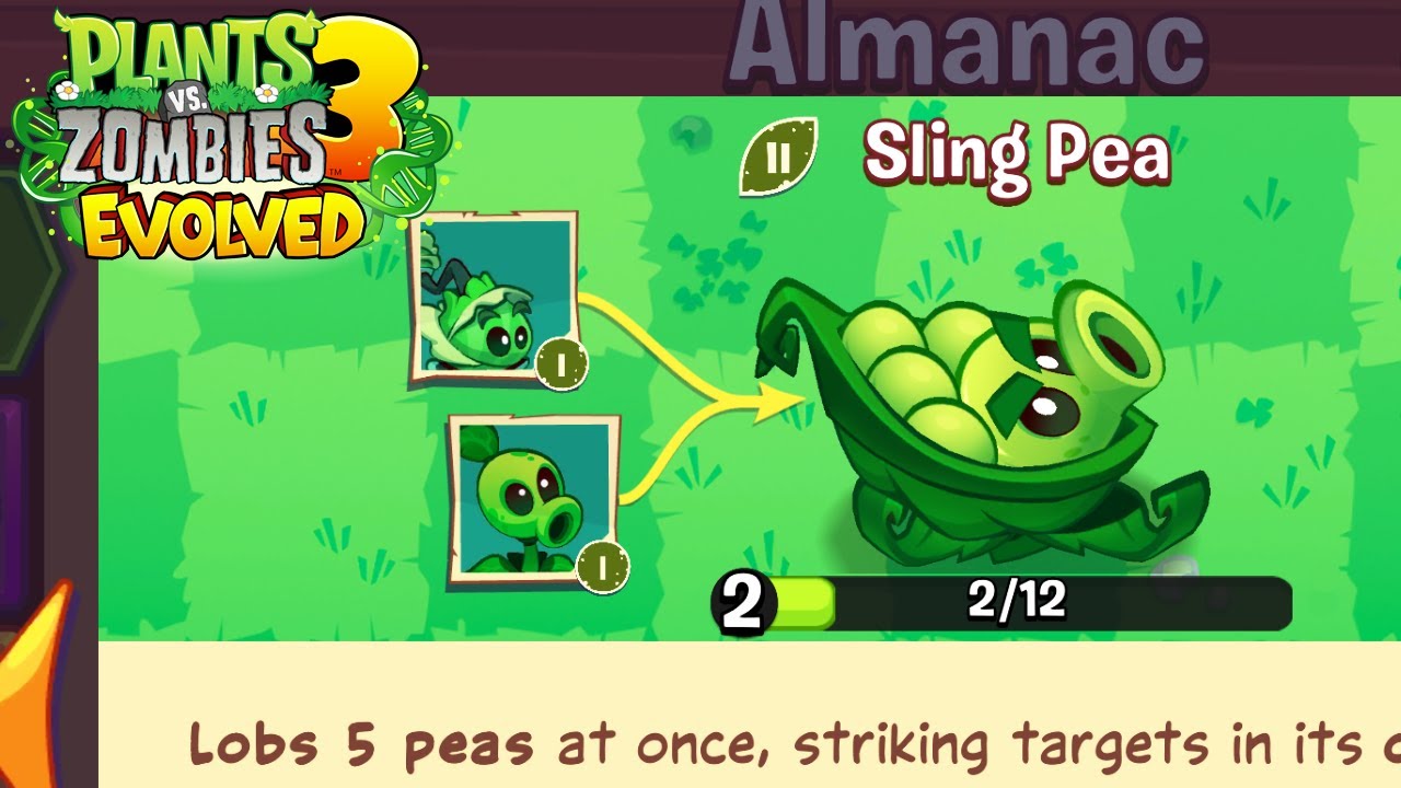 Plants Vs Zombies 3 Evolved - Sling Pea Gameplay