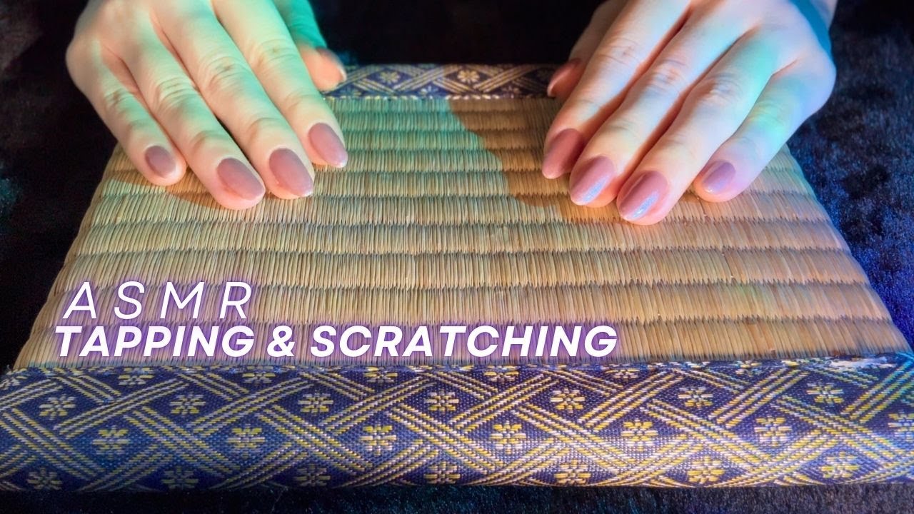 ASMR Tatami🪵Tapping and scratching for Sleep🩵(No talking,No mouth sounds)