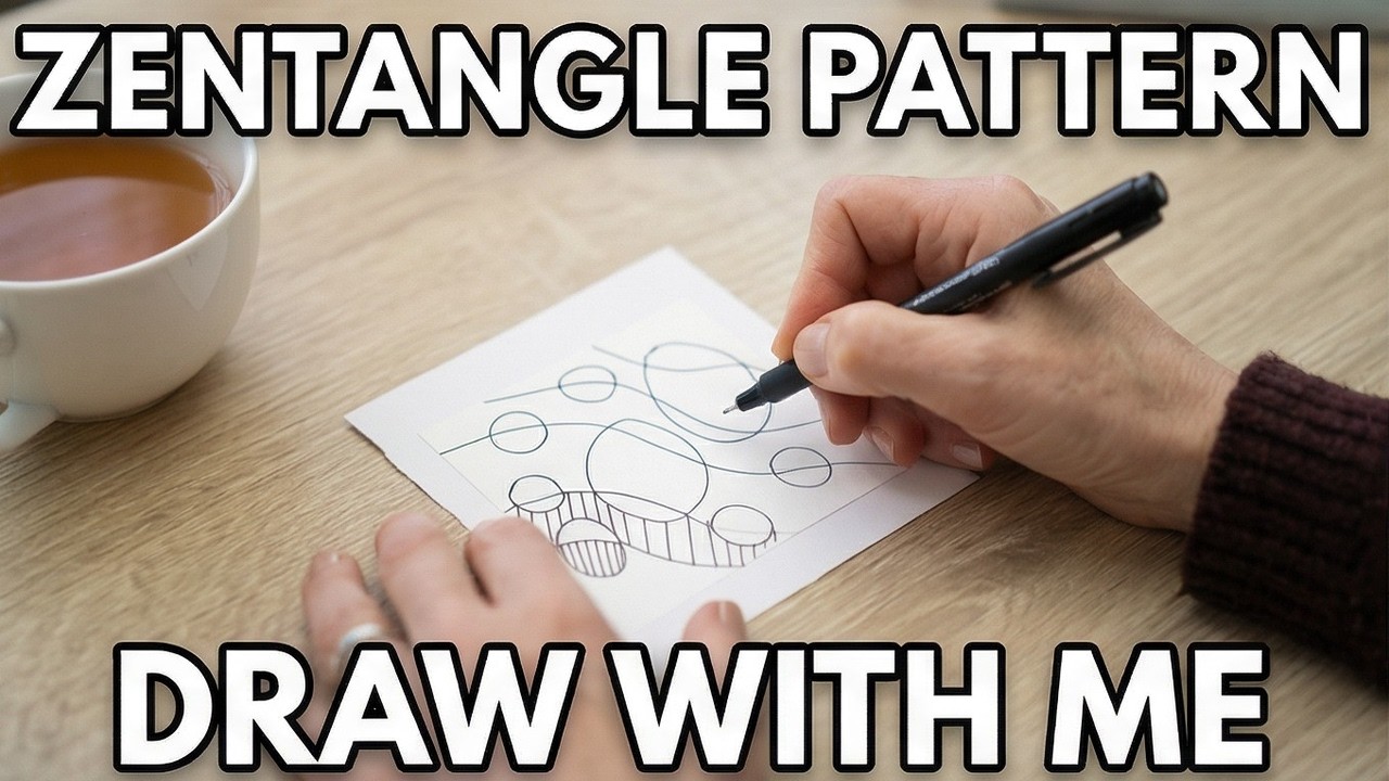 🌿 Peaceful Zentangle / Stricles Tangle Tutorial