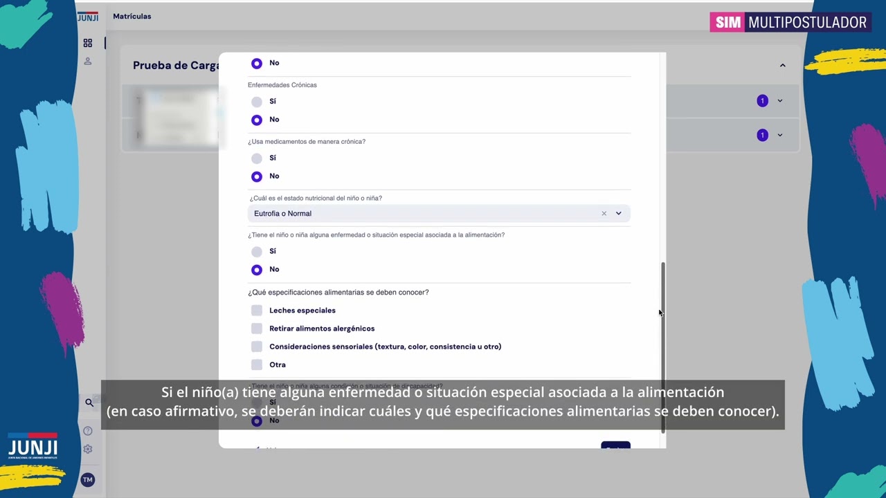 PASO 6 SIM MULTIPOSTULADOR: Matricula