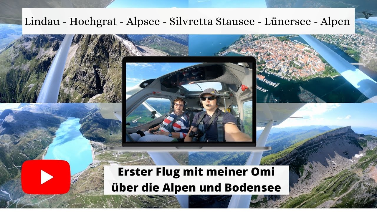 Faszination Ultraleichtfliegen mit der Remos GX über die Alpen Erster Flug mit Omi nach Kempten