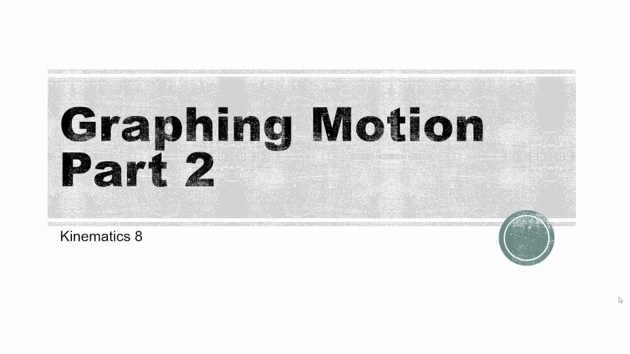 Kinematics 8: Graphing Motion Part 2