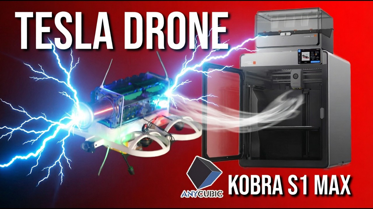 Этот дрон с катушкой Тесла напечатан на 3D-принтере и может отключать камеры! | Anycubic Kobra S1...