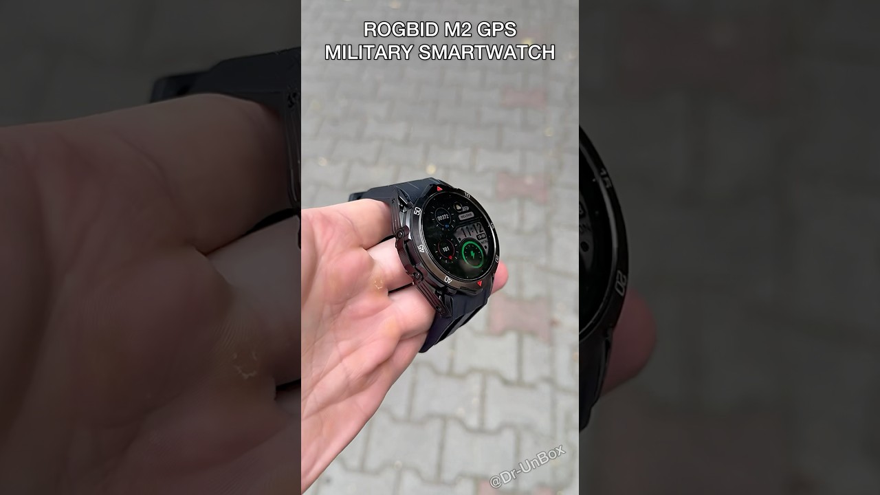 ROGBID M2 GPS Military Smart Watch🔥Black Stainless Steel🖤 #shorts #trending #video #sports #gym