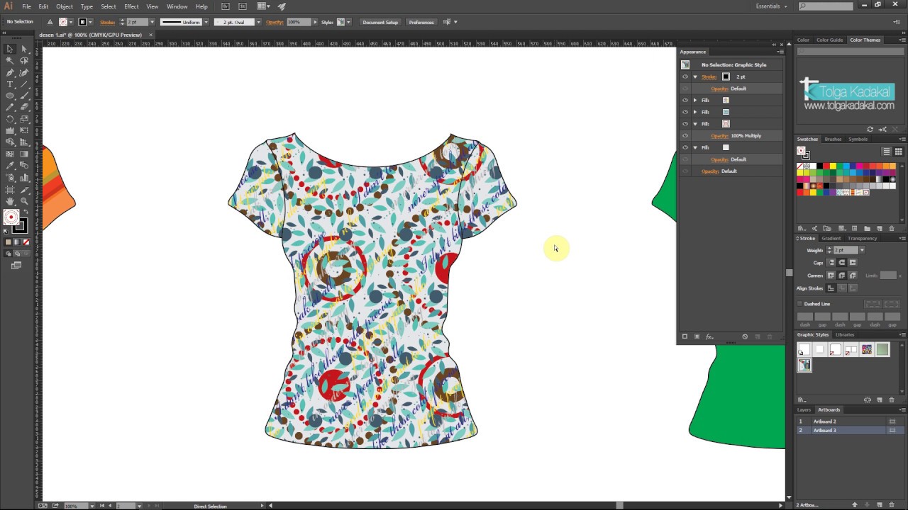 Illustrator Dersleri 34 - Illustrator Pattern Desen Giydirme
