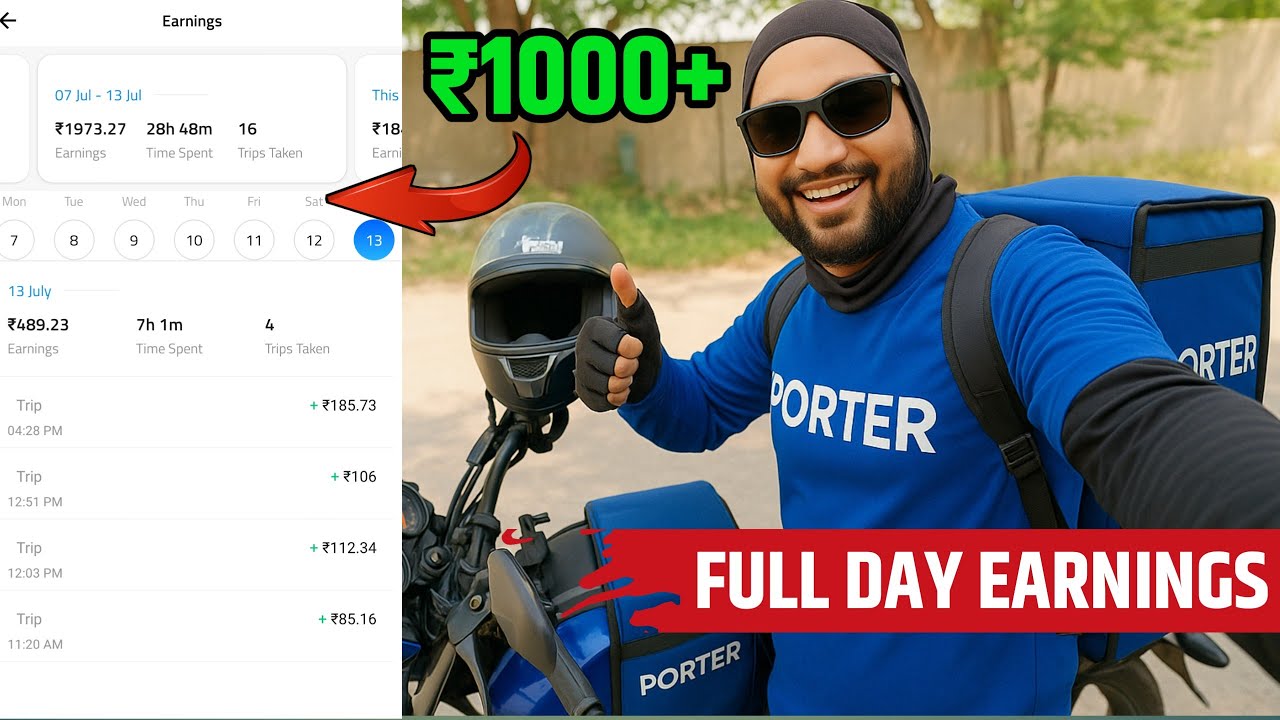 Porter Delivery Boy Earning || Full Day Live Earnings 🤑 Indian Rider Azaad