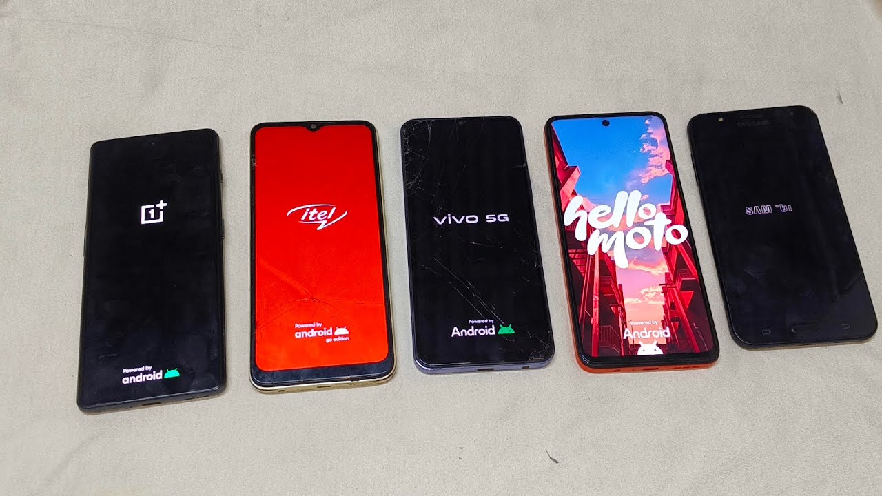 OnePlus 11R vs Itel P40 vs Vivo Y28s vs Motorola G45 vs Samsung J7 Reboot Speed Test