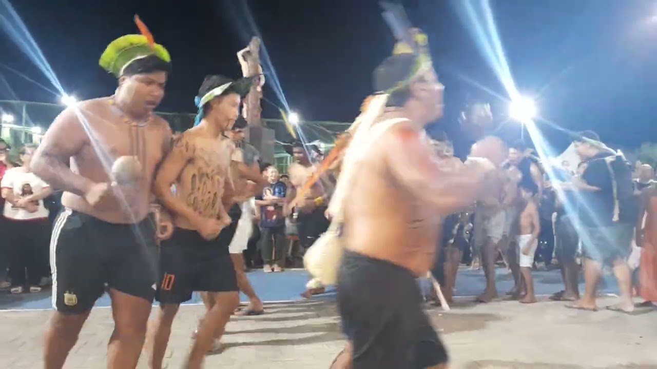 Apresentação índigina na 1 noite de festa d São Sebastião 2026