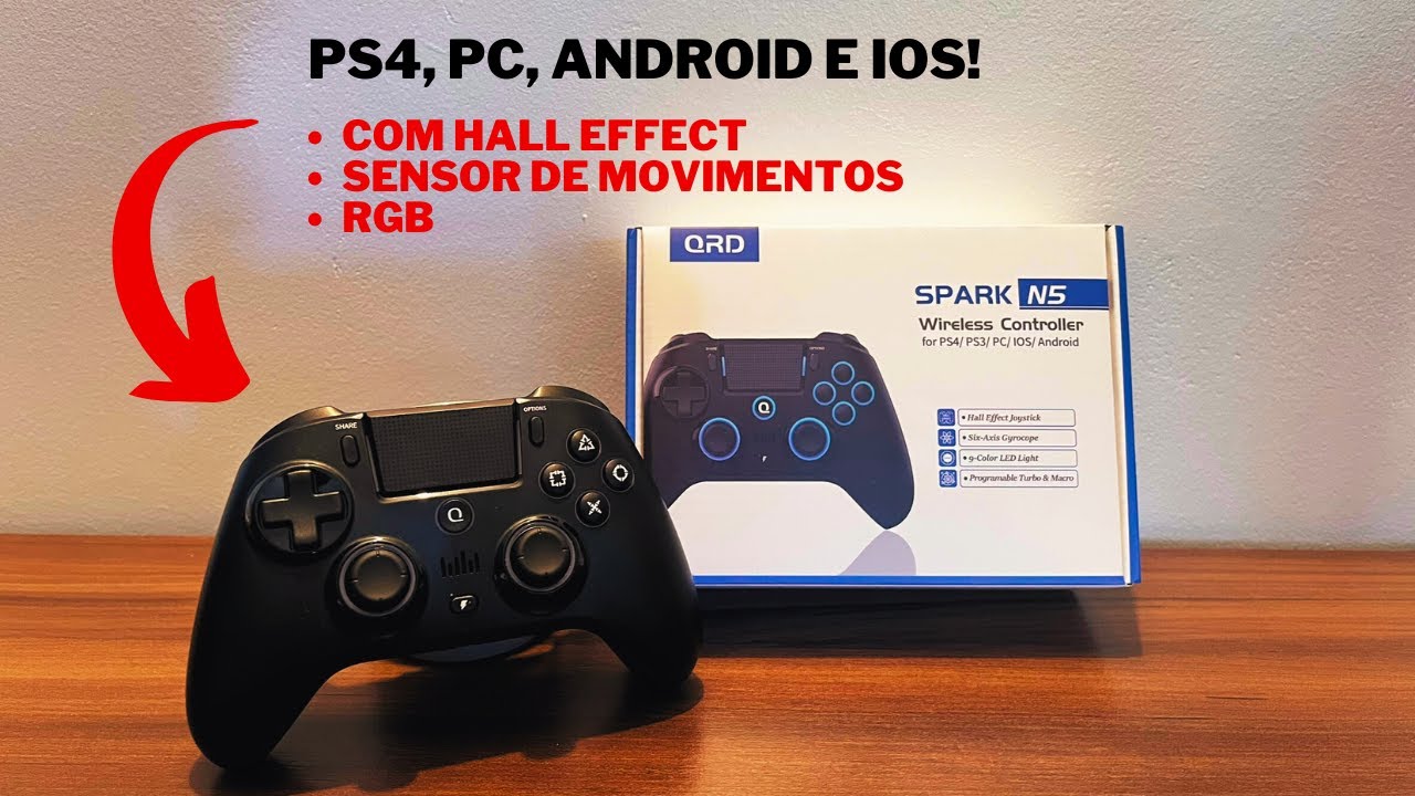 Um belo controle para jogar no PS4! QRD SPARK N5 (Unboxing)