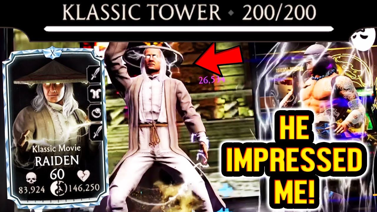 MK Mobile. FULLY MAXED Klassic Movie Raiden Destroying Fatal Klassic Tower 200. I WAS WRONG???