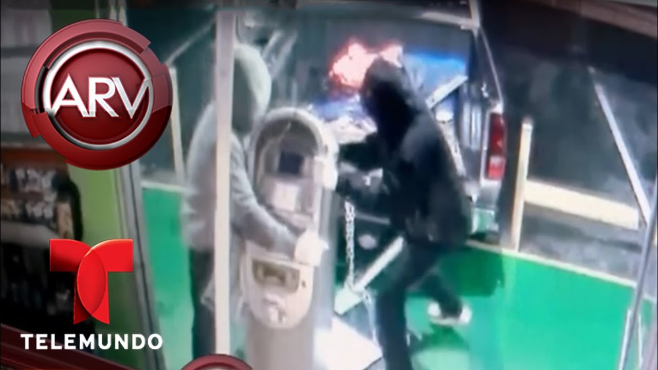 Tratan de arrancar cajero automático con una camioneta | Al Rojo Vivo | Telemundo