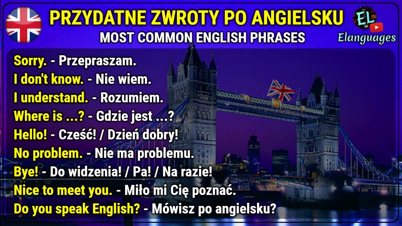 Ogólne Przydatne Zwroty po Angielsku - Most Common English Phrases