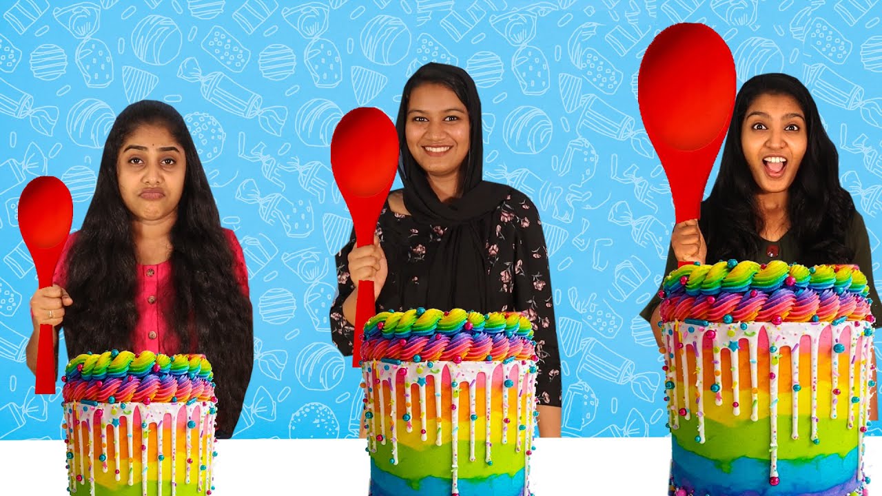 BIG VS MEDIUM VS SMALL SPOON FOOD CHALLENGE 🤩| PULLOTHI