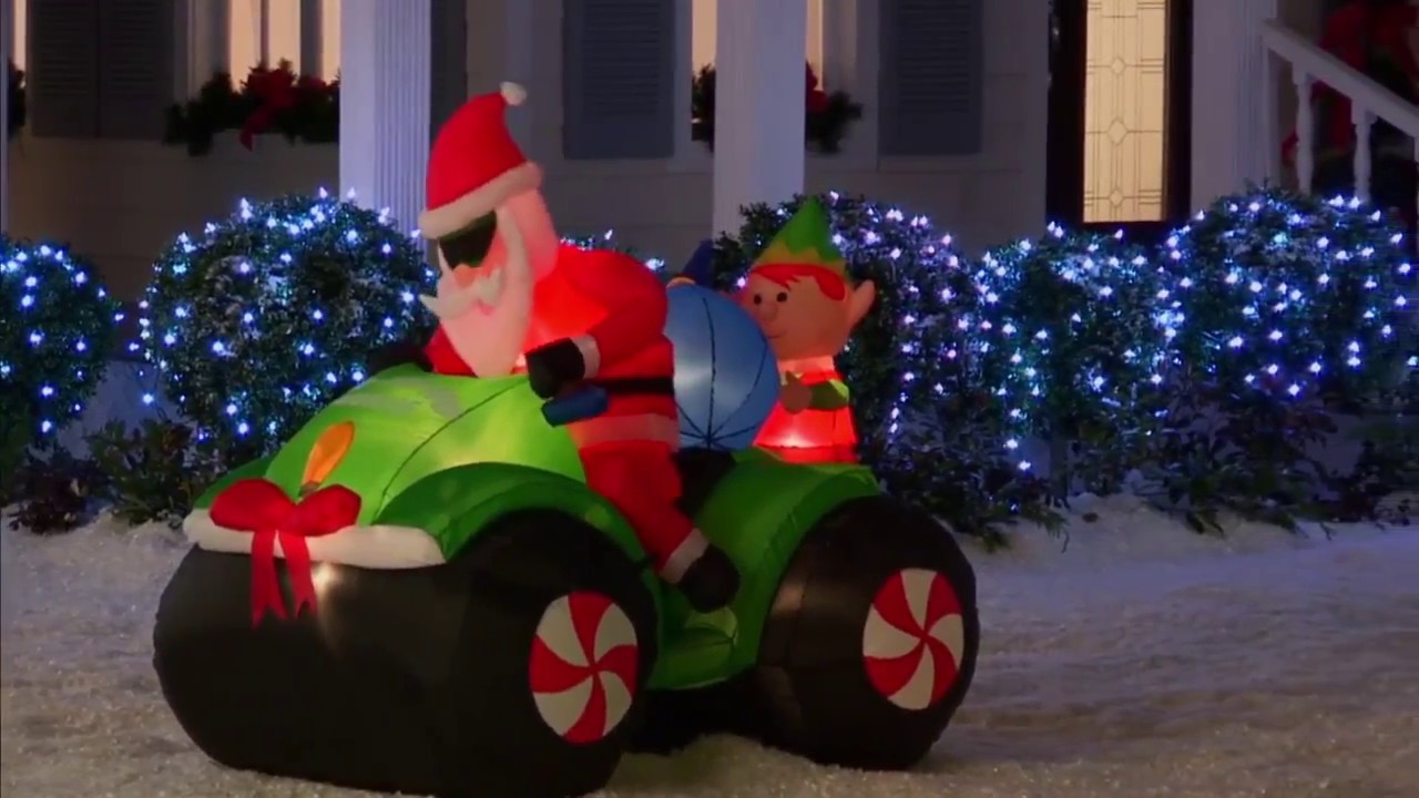 Airblown Inflatable Animated Santa on 4 Wheeler