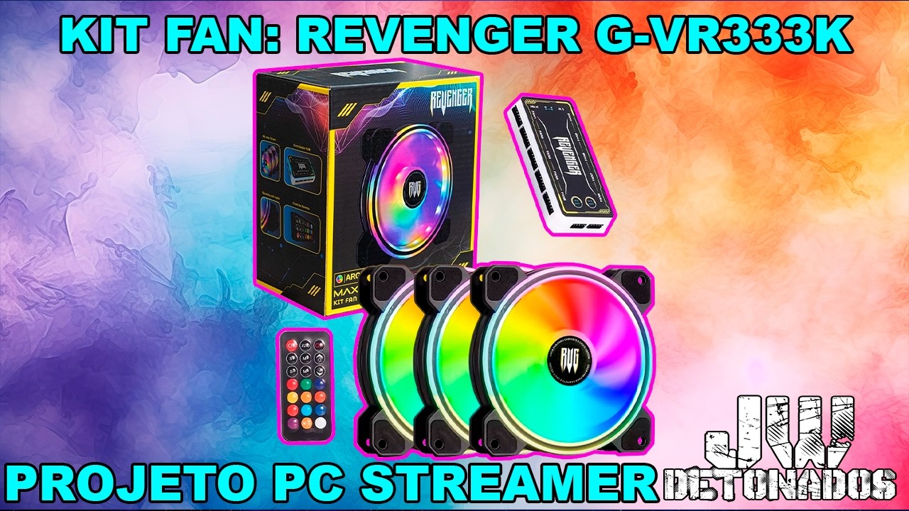 UNBOXING #461 - KIT FAN, 3 VENTOINHAS COOLER 120mm ARGB, MAXIMUS G-VR333K ( REVIEW )