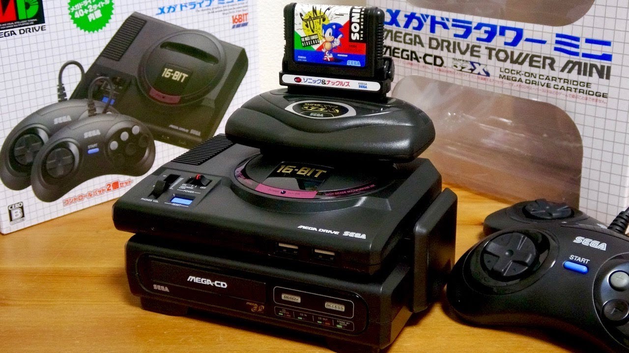 伝説のタワーを再現！とりあえず見た目で勝負！メガドラタワーミニ 内部資料的な冊子とポスター 封筒が付属☆メガCD 32X ミニカードリッジ