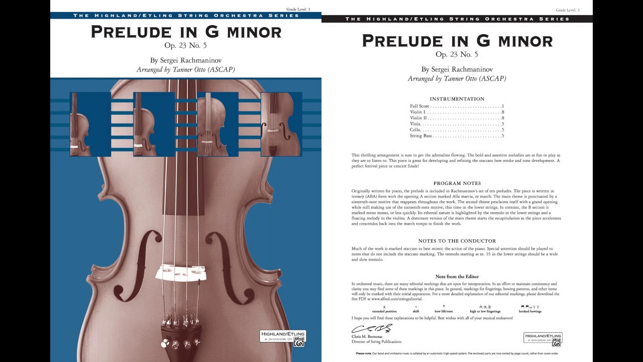 Prelude in G Minor, arr. Tanner Otto – Score & Sound