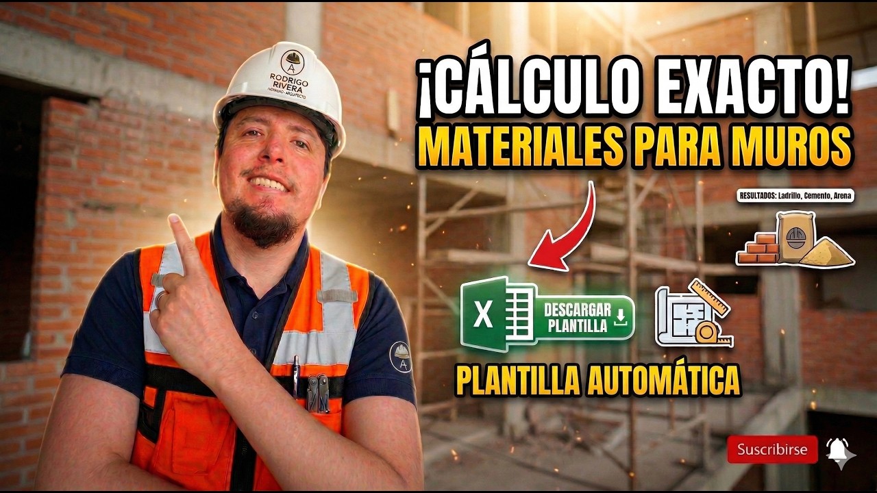 Cómo calcular TABIQUE y MORTERO exacto (Sin perder dinero) 🧱 | Plantilla de Excel Automática