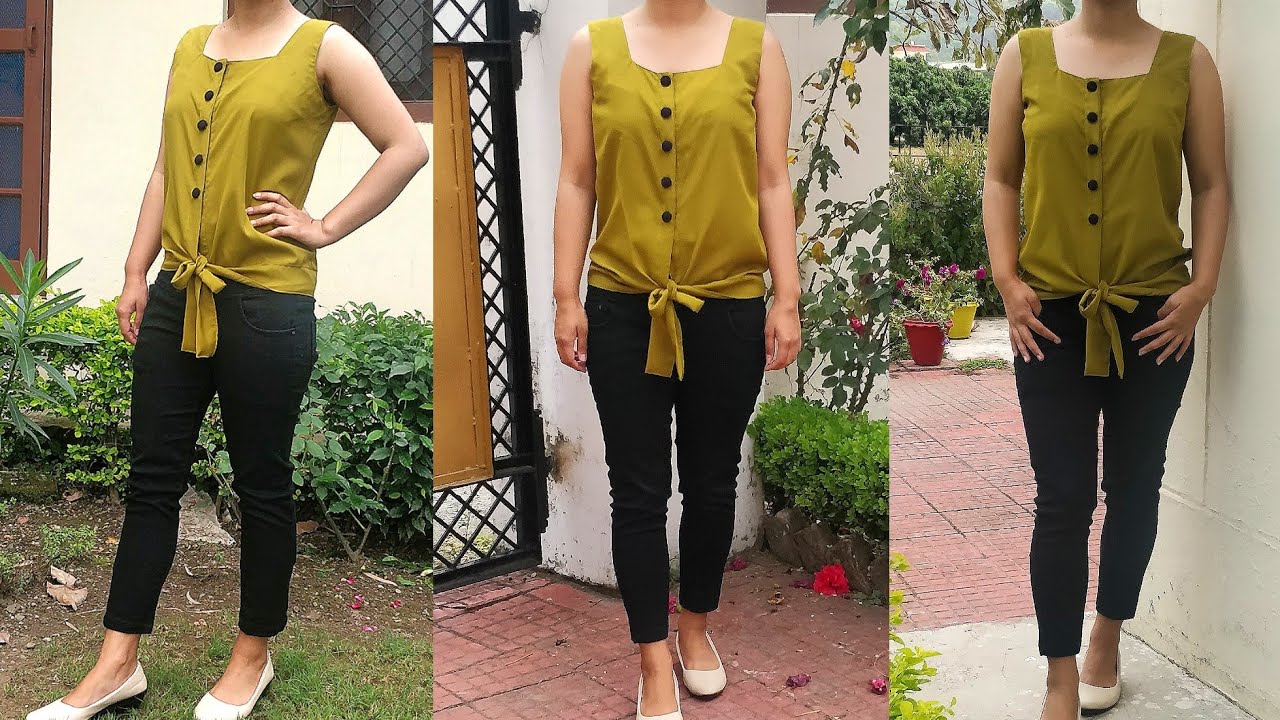 सिर्फ 1 Meter कपड़े से बनाए Designer Knot Top | Easy Top Cutting and Stitching | Stitch By Stitch