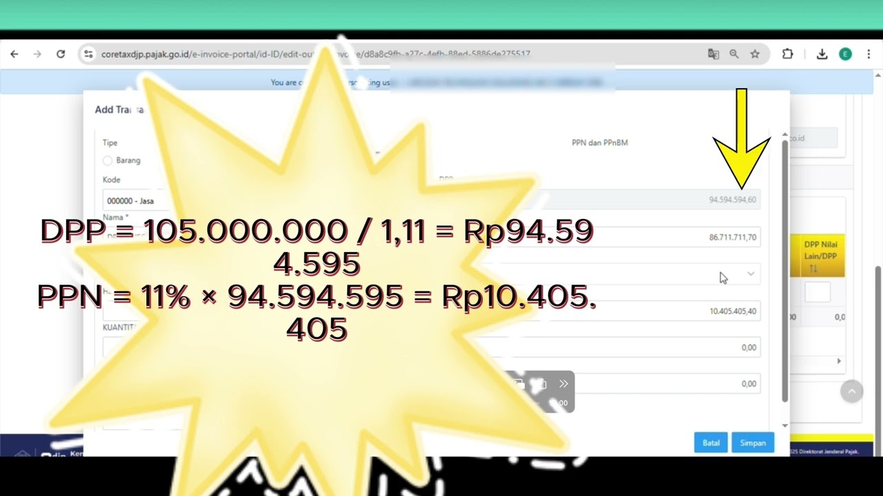 Cara Bikin Faktur Pajak Buat BUMN Kode 03 + 3 Cara Menghitung DPP Dari Harga Termasuk PPN Coretax