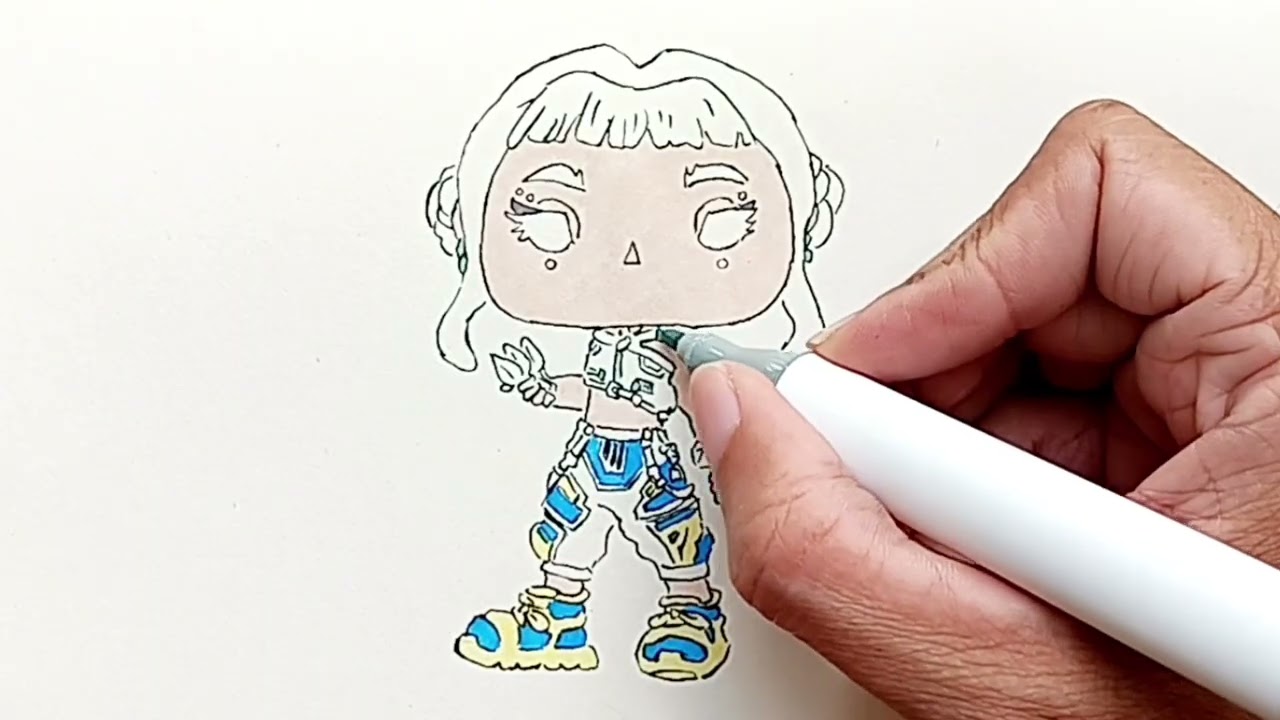 Drawing Funko Pop Zoey from Kpop Demon Hunters