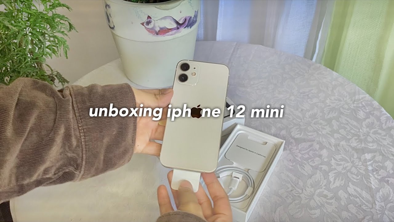 iphone 12 mini (white) aesthetic unboxing in 2022☁️ | size comparison, vlog and camera test