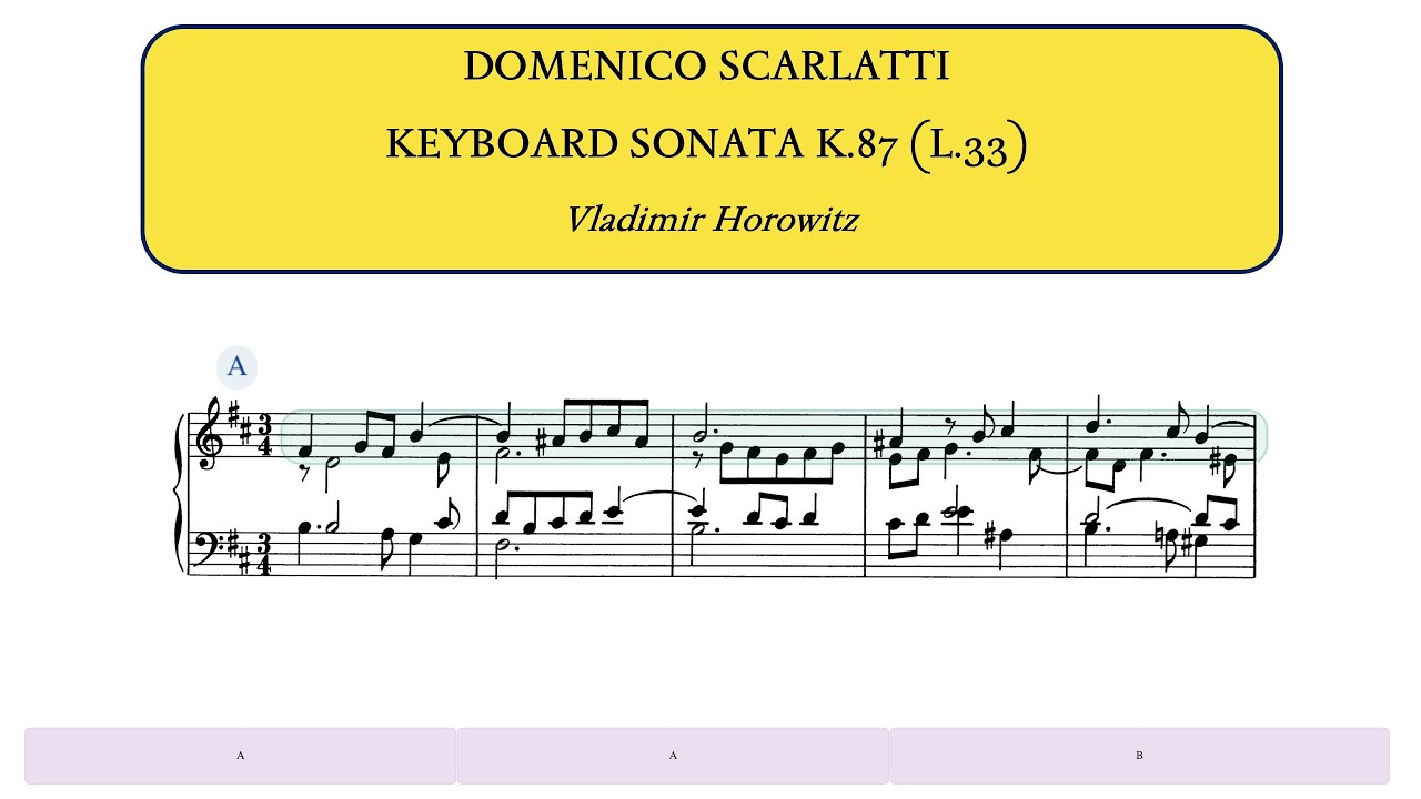 D.Scarlatti, Keyboard Sonata K.87 (L.33) (Vladimir Horowitz)
