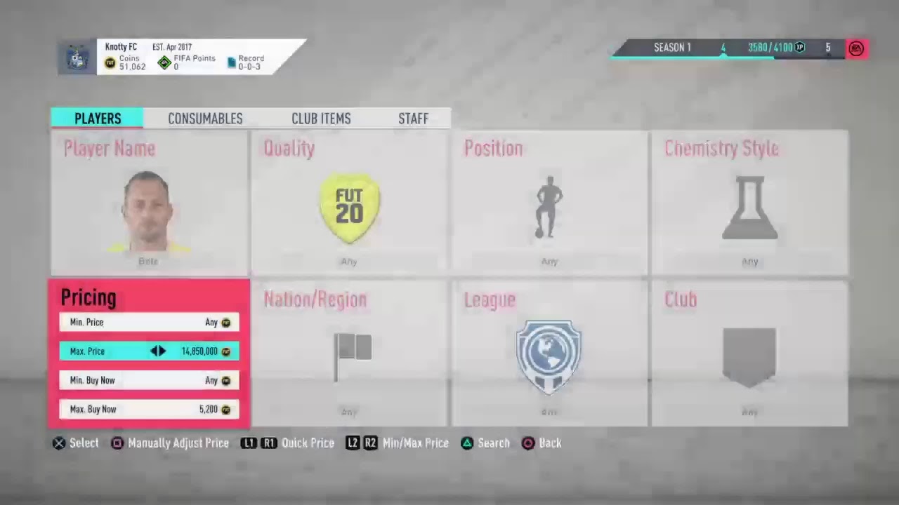 fifa 20 -trading 10k every 5min