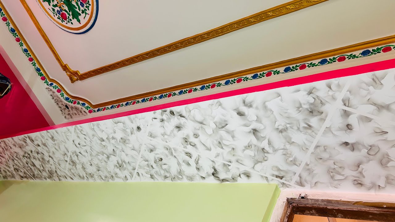 Smoke wall texture design ideas | Candle Smoke wall texture design | ceiling chhajja smoke design