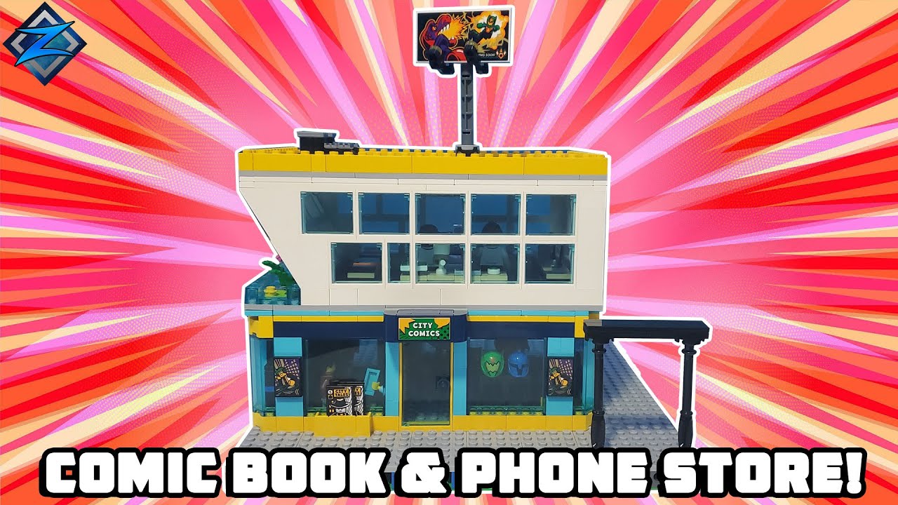 Let's Build a Lego Comic Book Shop and Cell Phone Store!