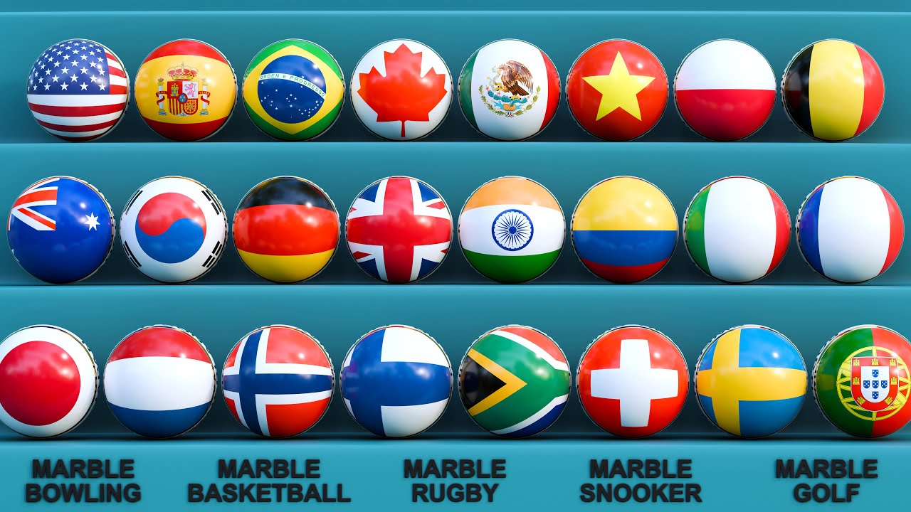 5 Hours World Marble Games Compilation - Marble Basketball, Bowling, Rugby, Snooker, and Golf