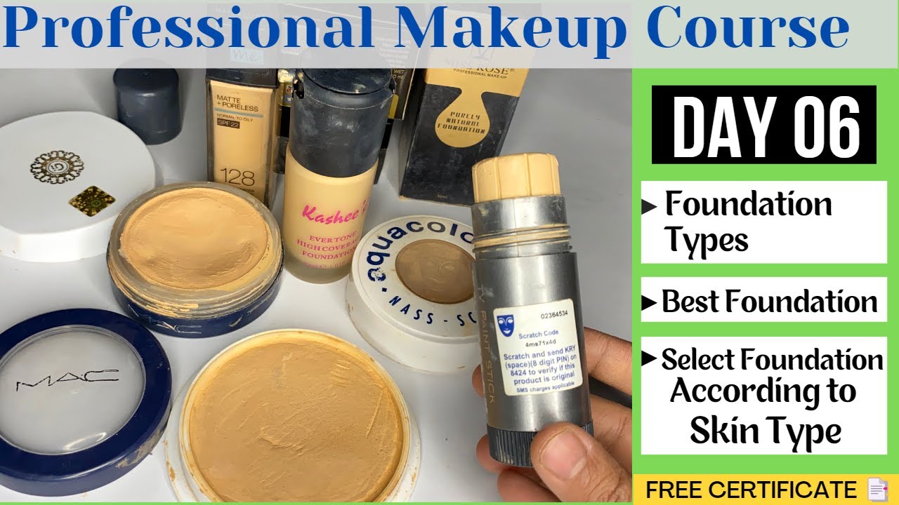 Day 06 Professional Makeup Course || Select Best Foundation According to Skin Type || 