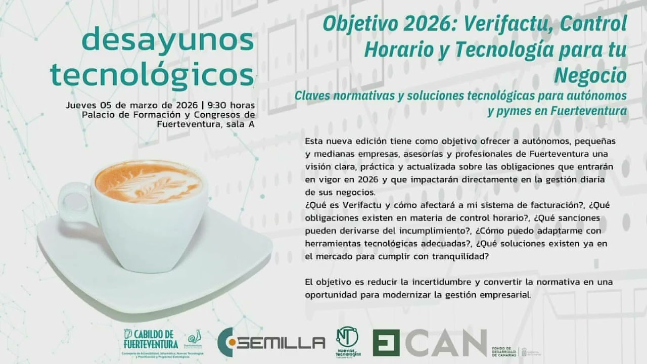 Desayuno Tecnológico “Objetivo 2026: Verifactu, Control Horario y Tecnología para tu Negocio”