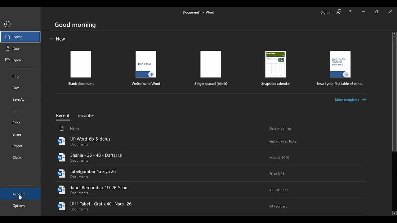 Merubah tema tampilan black di Microsoft word menjadi Colorfull