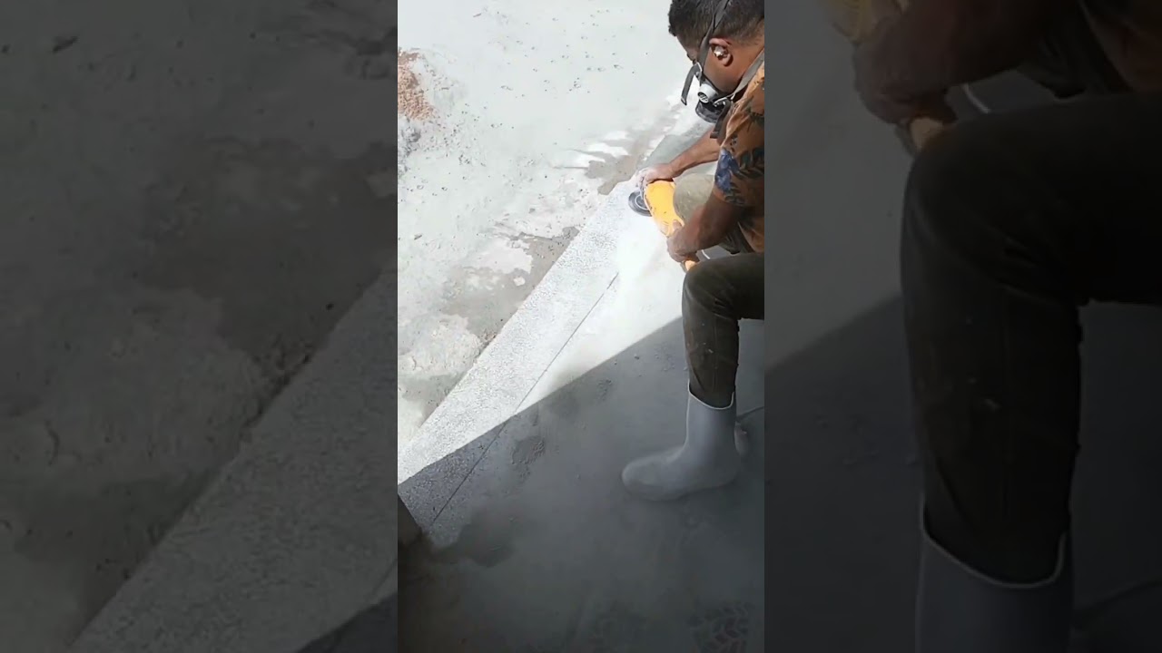 trabalho de lixadeira lixamento pra dps tira o estuque do piso de granitina