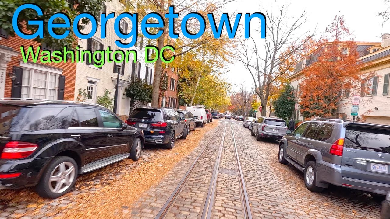 Calm Drive Through Georgetown DC 🚘✨ Soothing City Ambience & Beautiful Historic Streets
