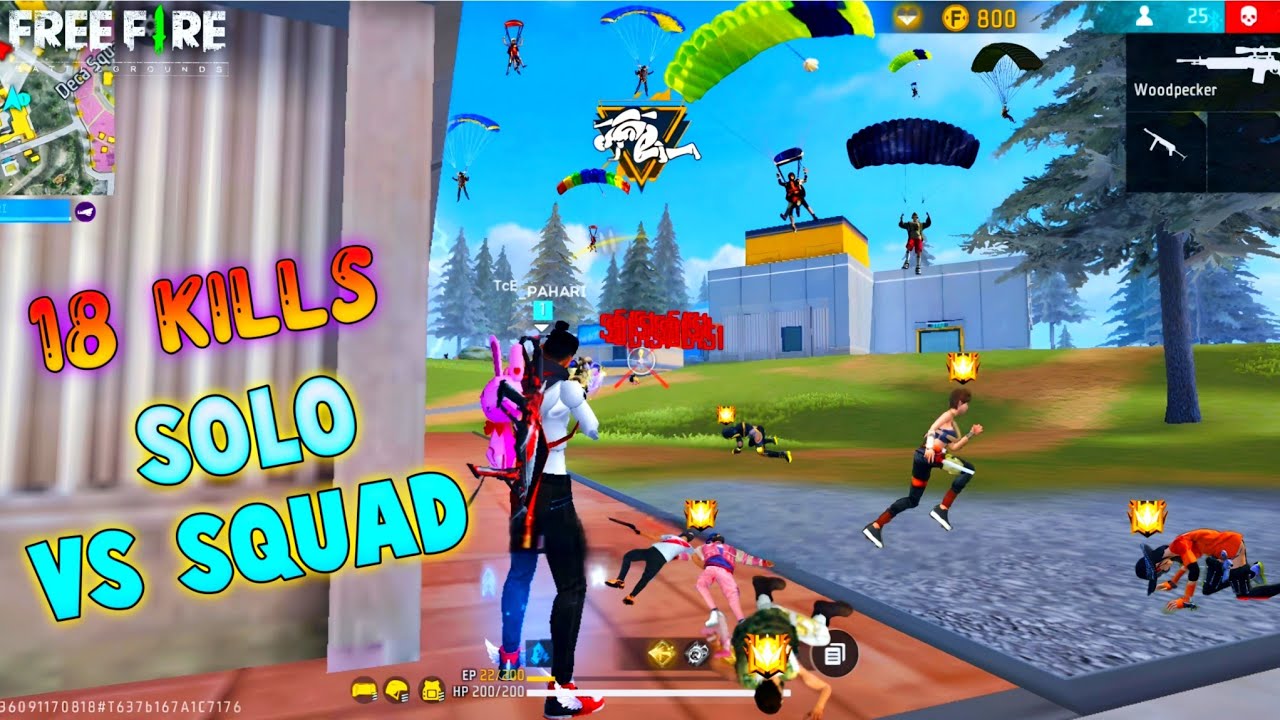 18 Kills 💪 Solo vs Squad Full Gameplay🔥            iphone ⚡Poco X3 Pro📲 Free Fire 👿