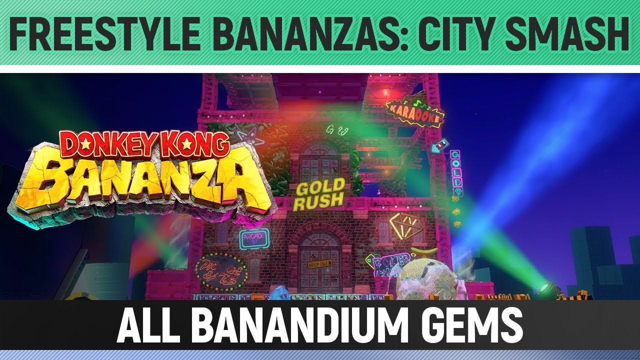 Donkey Kong Bananza - Freestyle Bananzas: City Smash - All Banandium Gems - Feast Layer Challenge 1