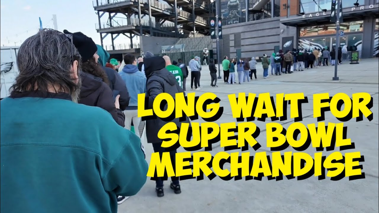 EAGLES FANS WAIT FOR SUPER BOWL CHAMPIONSHIP GEAR