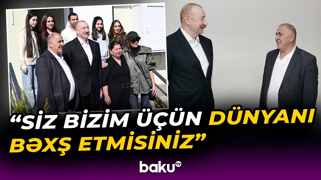 Prezident və xanımı Xocavənd sakininin evində qonaq oldu - Baku TV