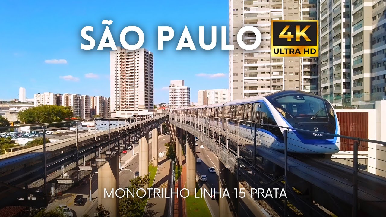 🇧🇷 Monotrilho Linha 15 Prata em S&atilde;o Paulo 4K