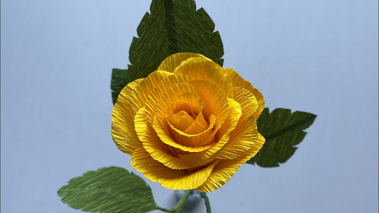 Beautiful Crepe Paper Yellow Rose making Tutorial Step by step 🤍 