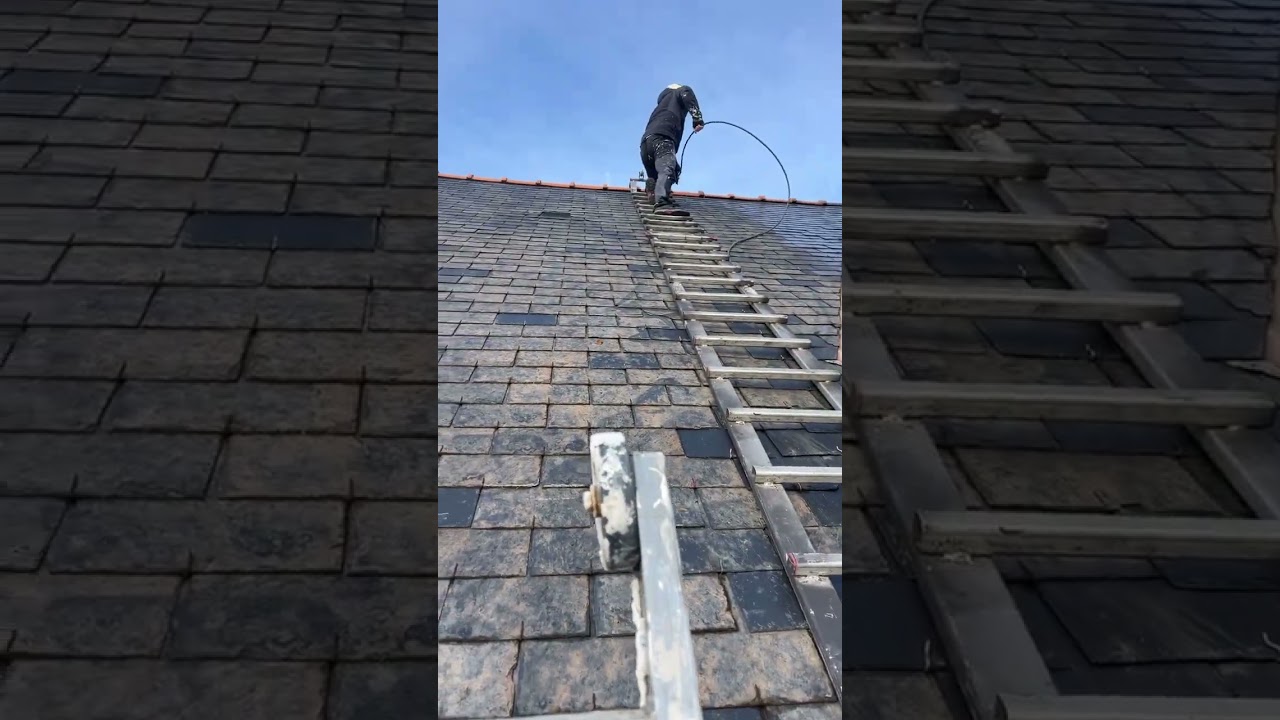 Résine coloré sur toiture ardoise naturelle